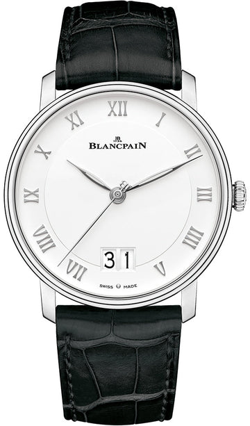 Blancpain Villeret Grand Date Steel Black Alligator Men's Watch - 6669 1127 55B