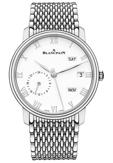 Blancpain Villeret Quantieme Annuel GMT Steel Mille Mailles Men's Watch - 6670 1127 MMB