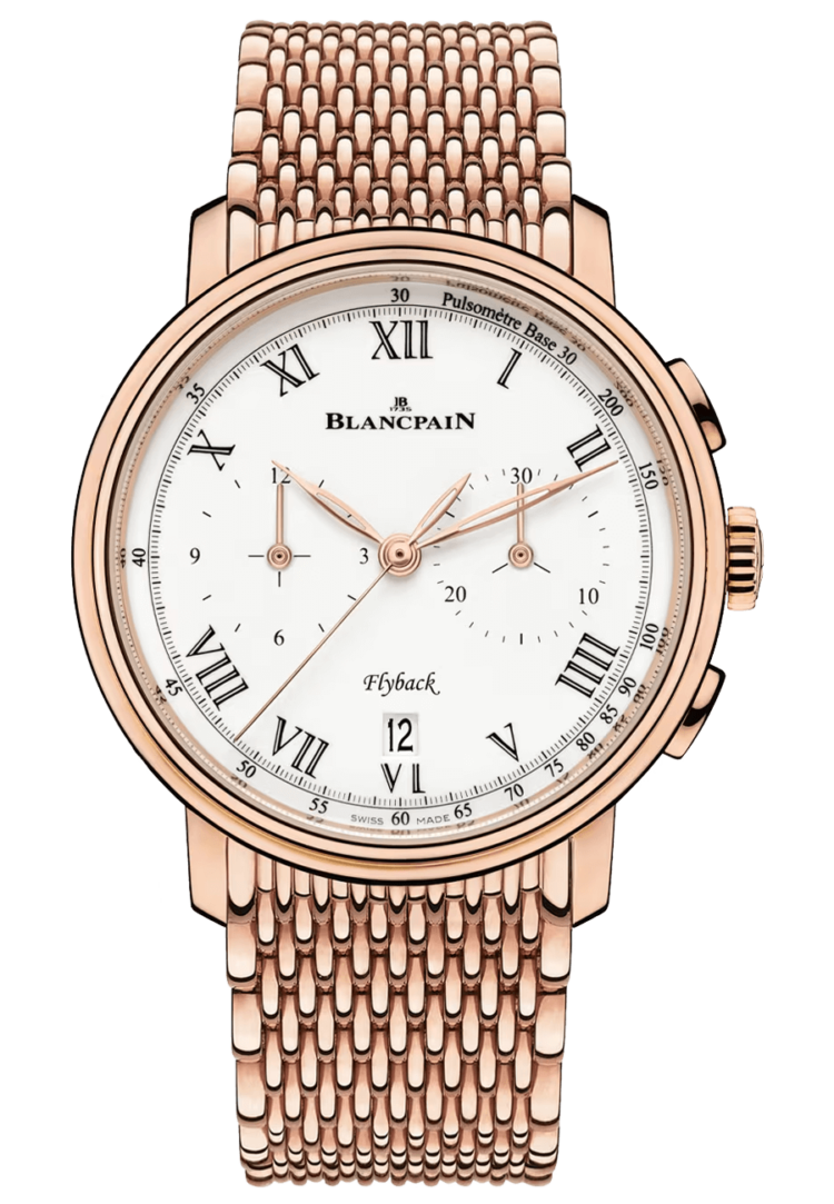 Blancpain Villeret Chronographe Flyback Pulsometre Red Gold Men's Watch - 6680F 3631 MMB