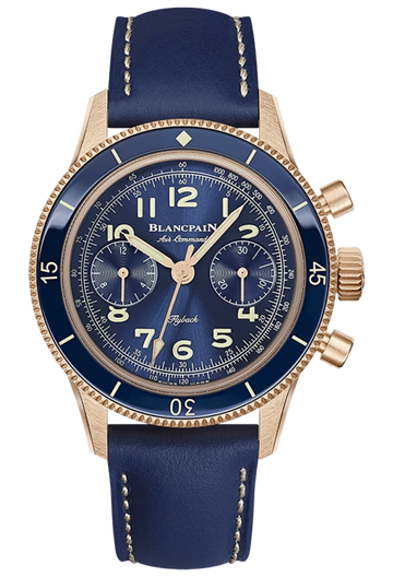 Blancpain Air Command Red Gold Blue Calfskin Unisex Watch - AC03 36B40 63B