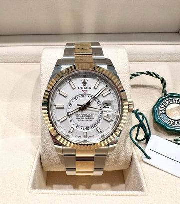 UNWORN Rolex Sky-Dweller White Index Dial Oyster Bracelet 326933