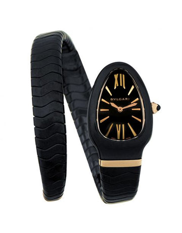 Serpenti Spiga Quartz Black Dial Ladies Watch