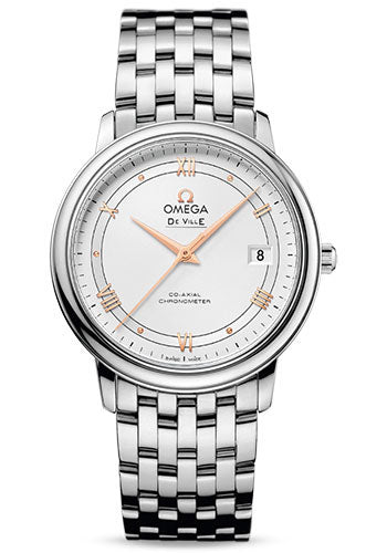 Omega De Ville Prestige Co-Axial Watch - 36.8 mm Steel Case - Silver Dial - 424.10.37.20.02.002