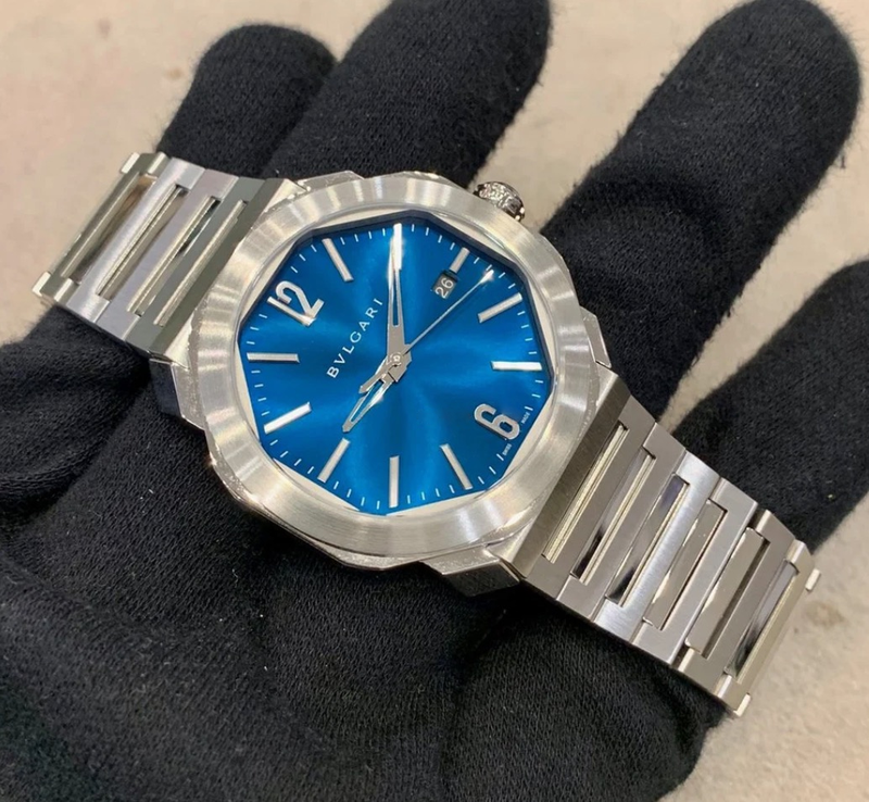 Bvlgari Octo Blue Dial Stainless Steel Watch