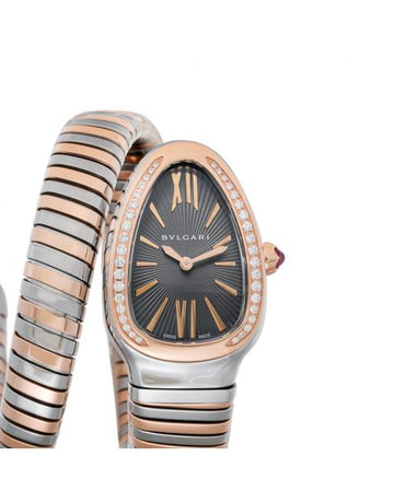 Serpenti Tubogas Quartz Grey Lacquered Dial Ladies Watch