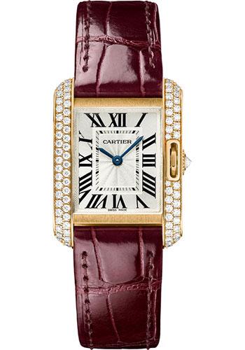 Cartier Silver Diamonds 18K White Gold Tank Louis Wjta0011 Women's Wristwatch 29.5 mm